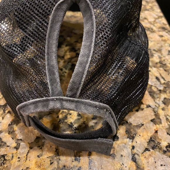 BlackDistressed Ponytail Hat - Picture 3 of 3